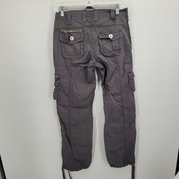 Suko combat womens 3 gray hiking cargo pants cinch hems 100% Cotton - Picture 2 of 7